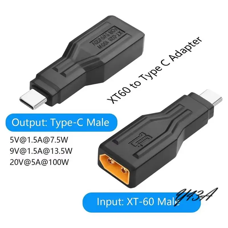 

Y43A-XT28 XT60 Вход C Мужской выход XT60 Мужской разъем Totype-C Для ноутбуков Светодиодный робот-пылесос