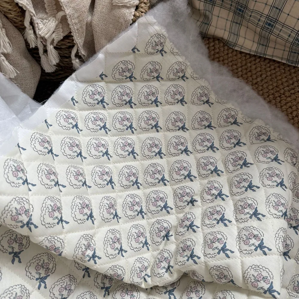 140x50cm 40s Quilted Cotton Digital Print Floral DIY Fabric, for winter Clothing Bags Sewing Cloth