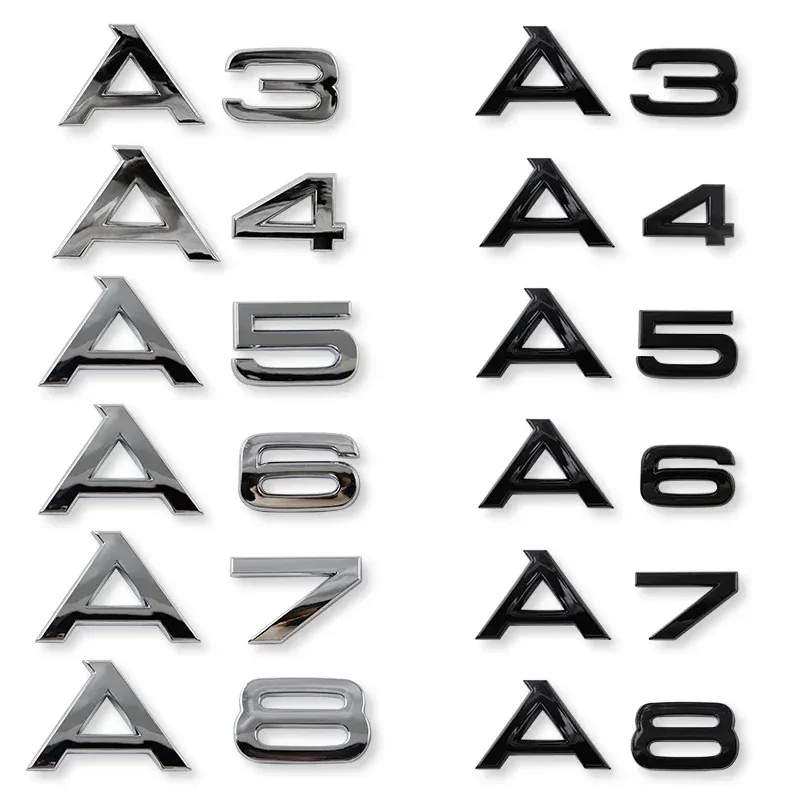 

3D ABS For Audi Sline A3 A4 A5 A6 A7 A8 Q1 Q2 Q3 Q5 Q7 Q8 Car Decorations Accessories Sticker Decals Auto Trunk Emblem Badge