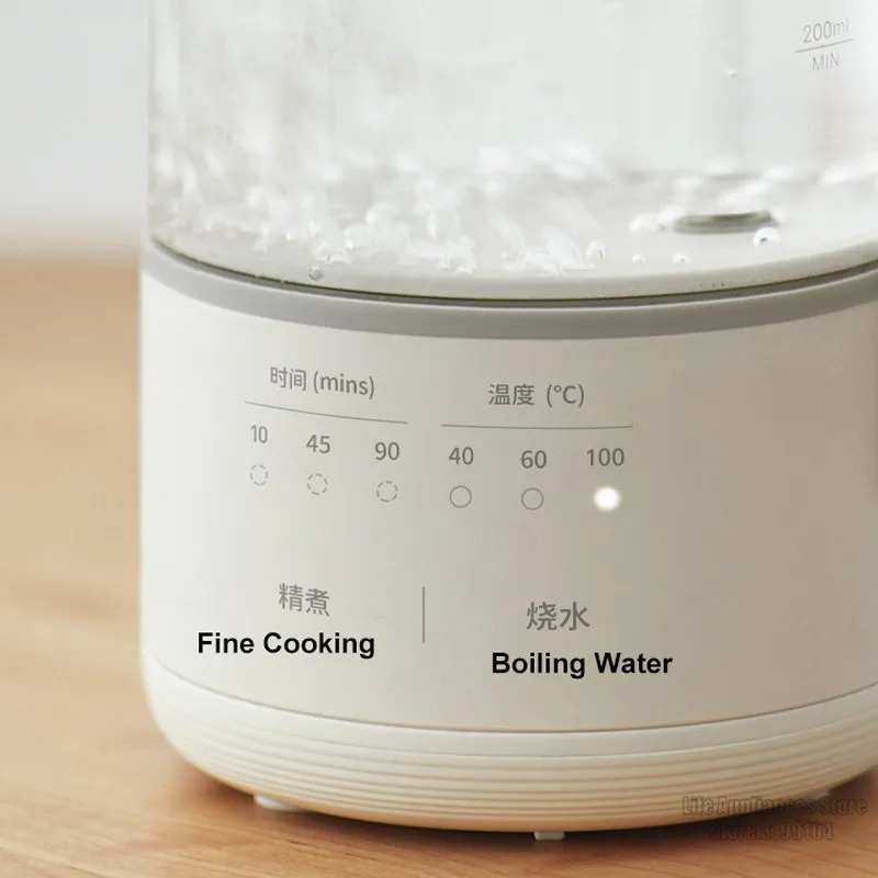 Olayks Mini Electric Kettle 600ML Multifunction Health Kettle Boiling Water Tea Soup Dessert Multi Cooker Adjustable Time TEMP