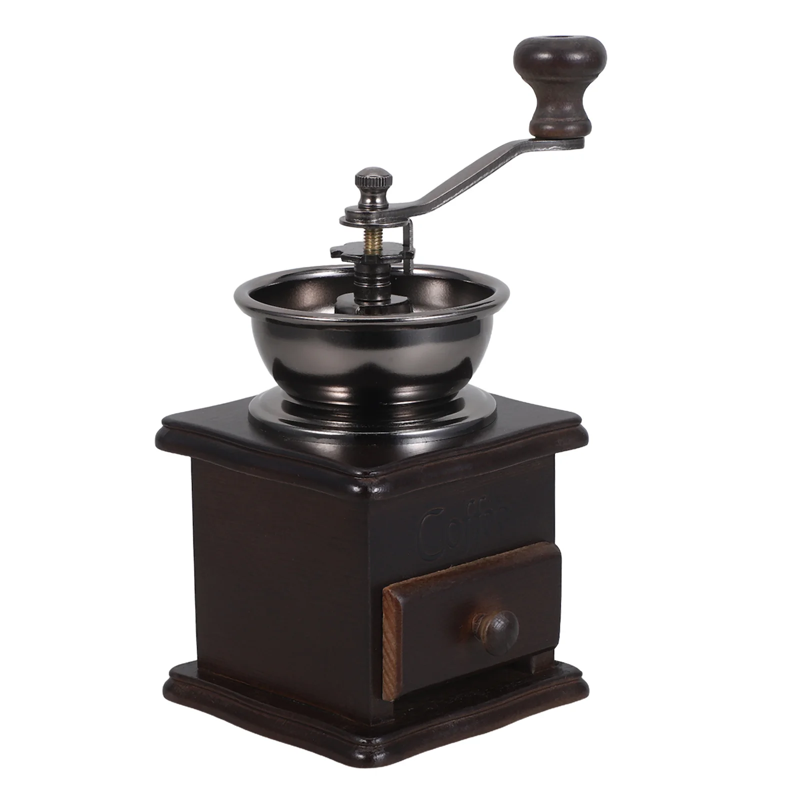 

Manual Coffee Grinder Wood Vintage Hand Operated Burr Mill For Espresso Drip Portable Retro Bean Grinder Household Dark