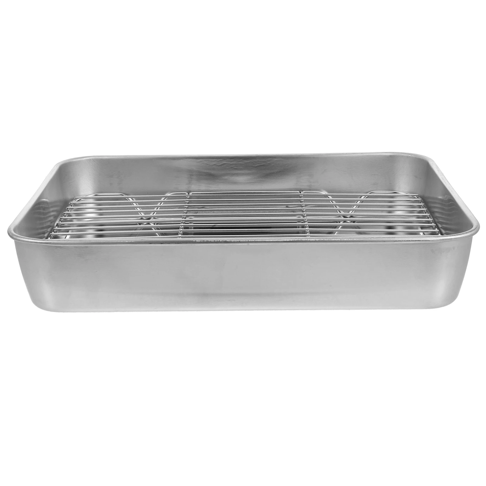 

Rectangular Stainless Steel Roasting Pan Oven Heavy Duty Baking Tray Rack Turkey Roaster Pan Grilling Baking Pans
