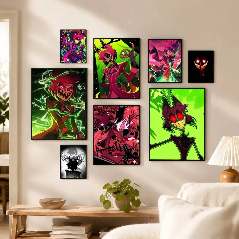 H-Hazbin Hotel A-Alastor Poster Waterproof Wall Art Sticker For Bar Living Room Vintage Decor High Quality Print Gift