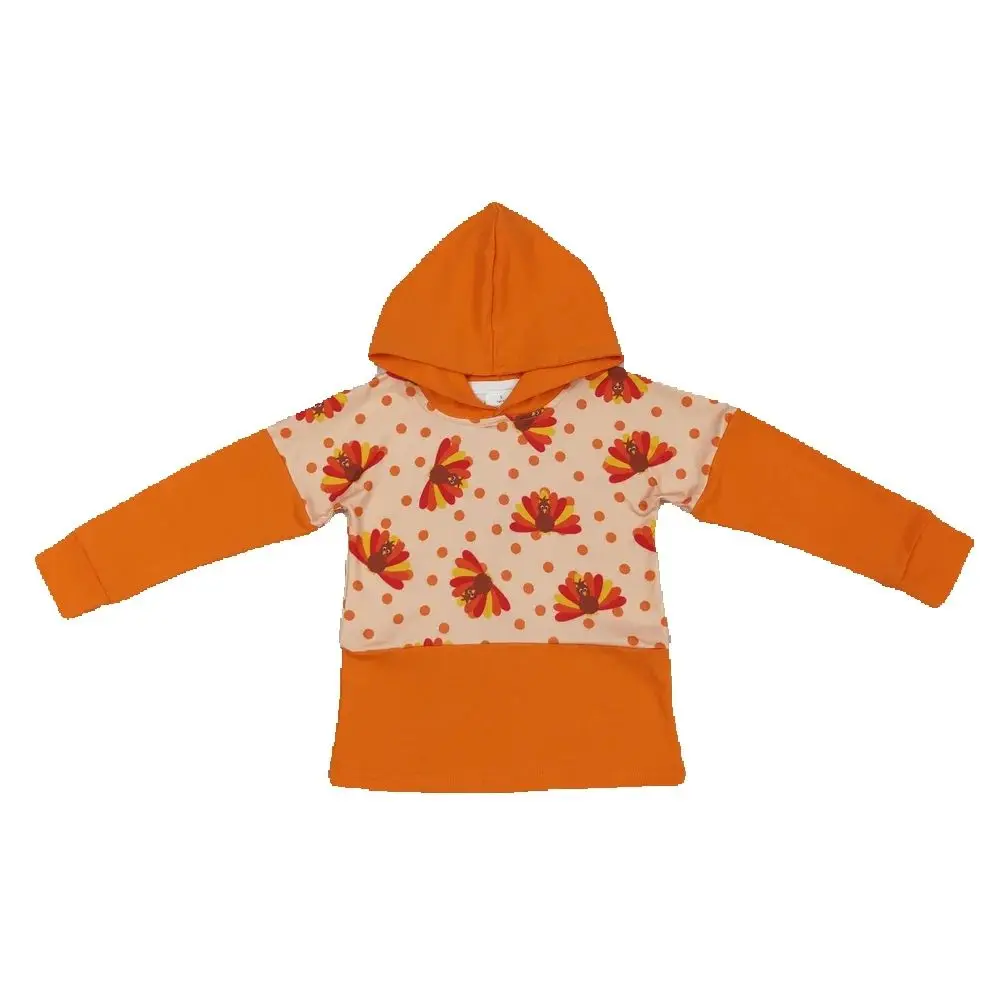 

Wholesale baby girls boys clothes Thanksgiving Orange Long Sleeves Turkey Hoodies Tops Toddler boys t shirt Kids Hoodie Tops