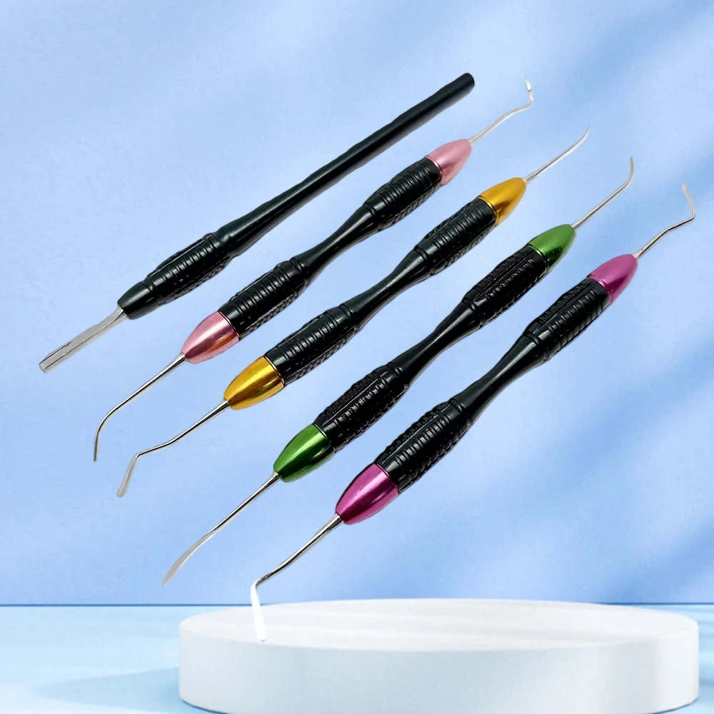 

5PCS/Set Dentistry Instrument Tools Dental Composite Resin Filling Spatulas Tools with Disinfection Box Lm Art Kit