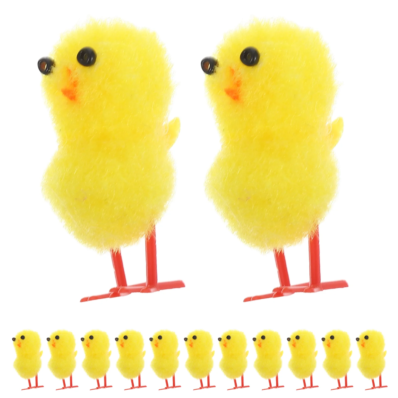 Fluffy Easter Chick Stuffed Animal Mini Chicks Wind up Ornaments Chicken Figurines Yellow Eggs