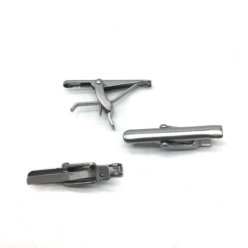 Men's Silver Tie Clip Suit, Aço inoxidável, Cartão de visita profissional, Acessórios de vestuário