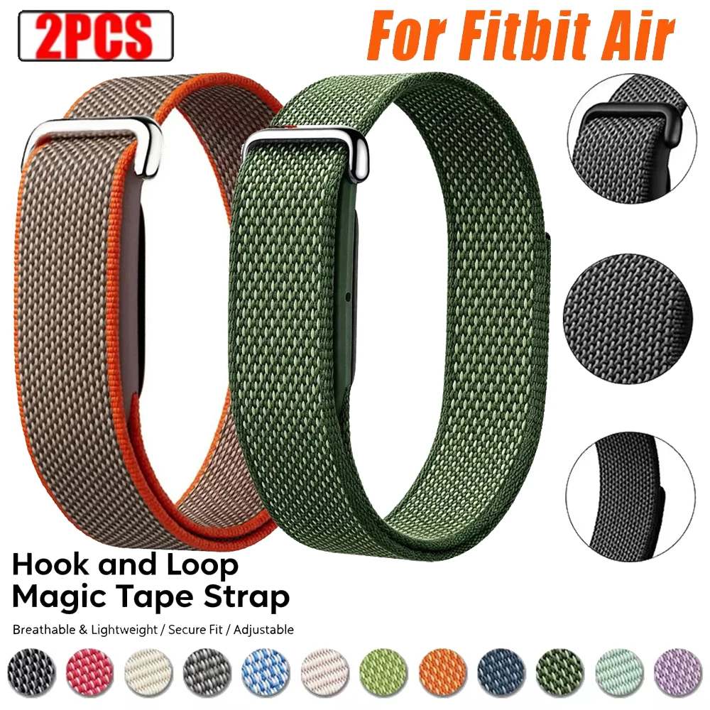 2 Pcs Braided Nylon Watchband For Google Fitbit Air Sports Combined assembly Bracelet Band Replaceable For Fitbit Air Accessorie