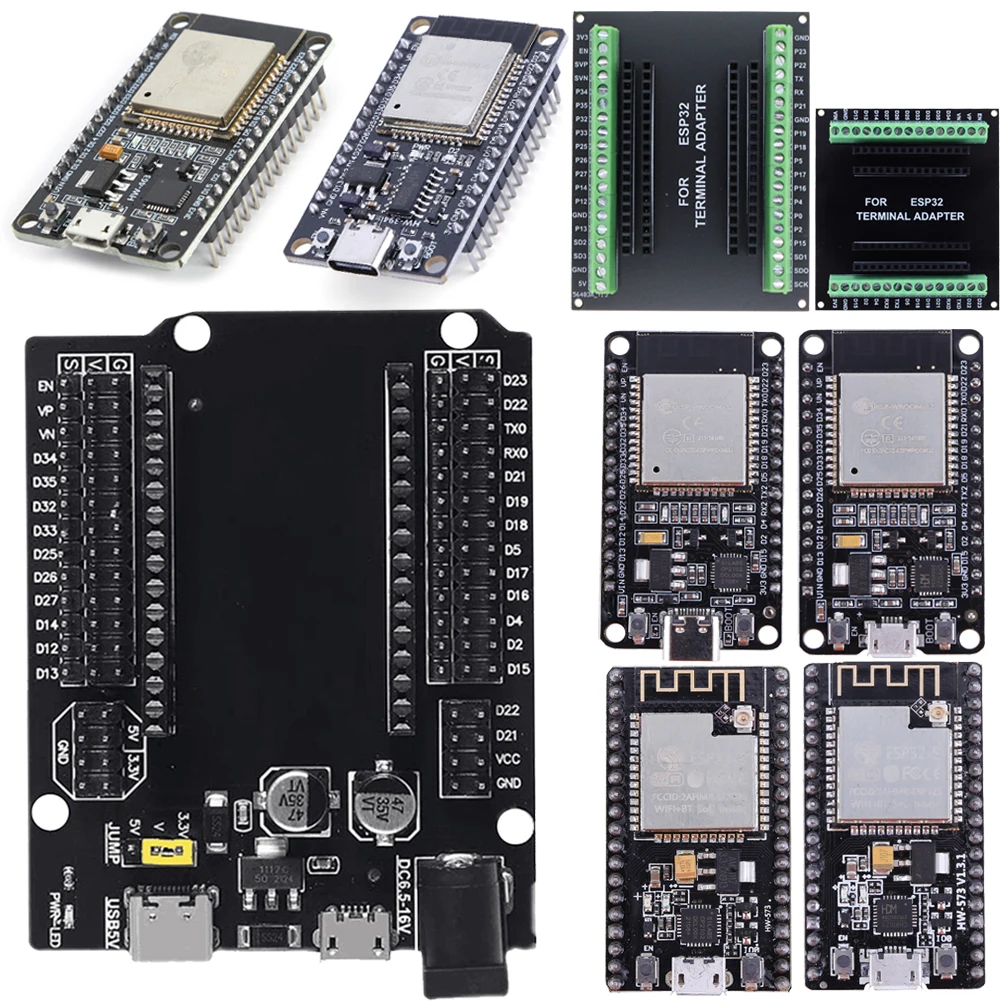 Плата расширения ESP32, планшетовая плата, 30Pin 38Pin Type-C USB WiFi + Bluetooth, двухъядерная Плата расширения сверхнизкой мощности