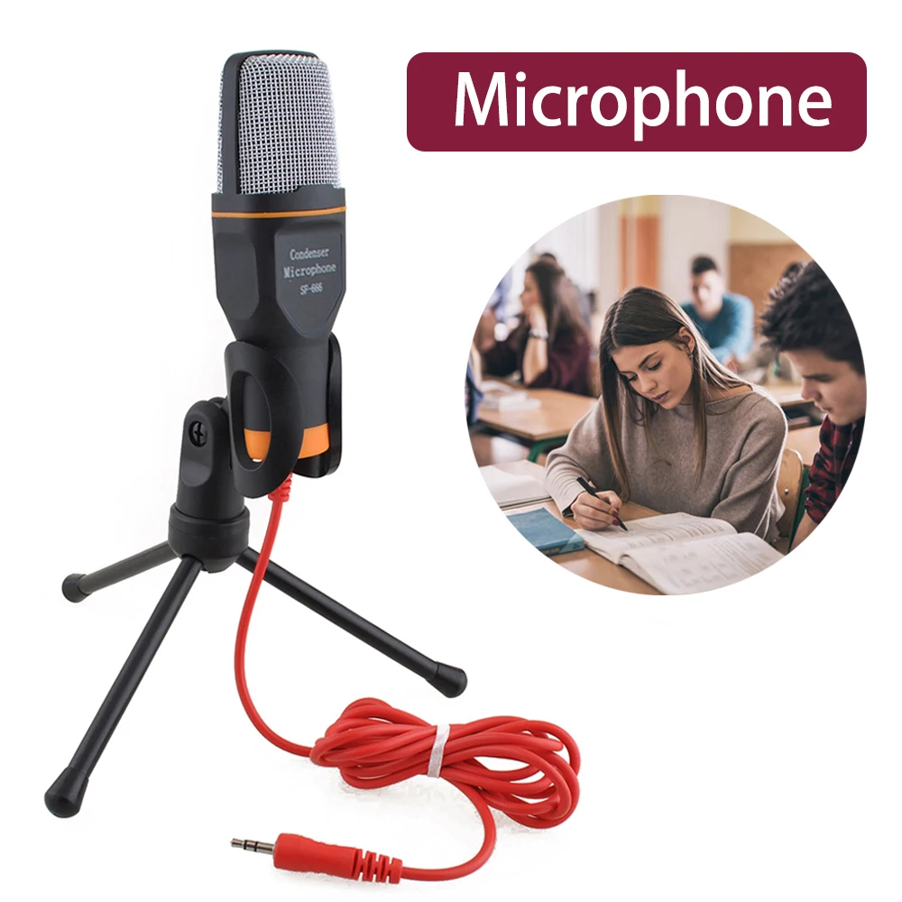 Microphone with Mic Stand Professional 3.5mm Jack Recording Condenser Microphone Compatible with PC Laptop Singing and Gaming