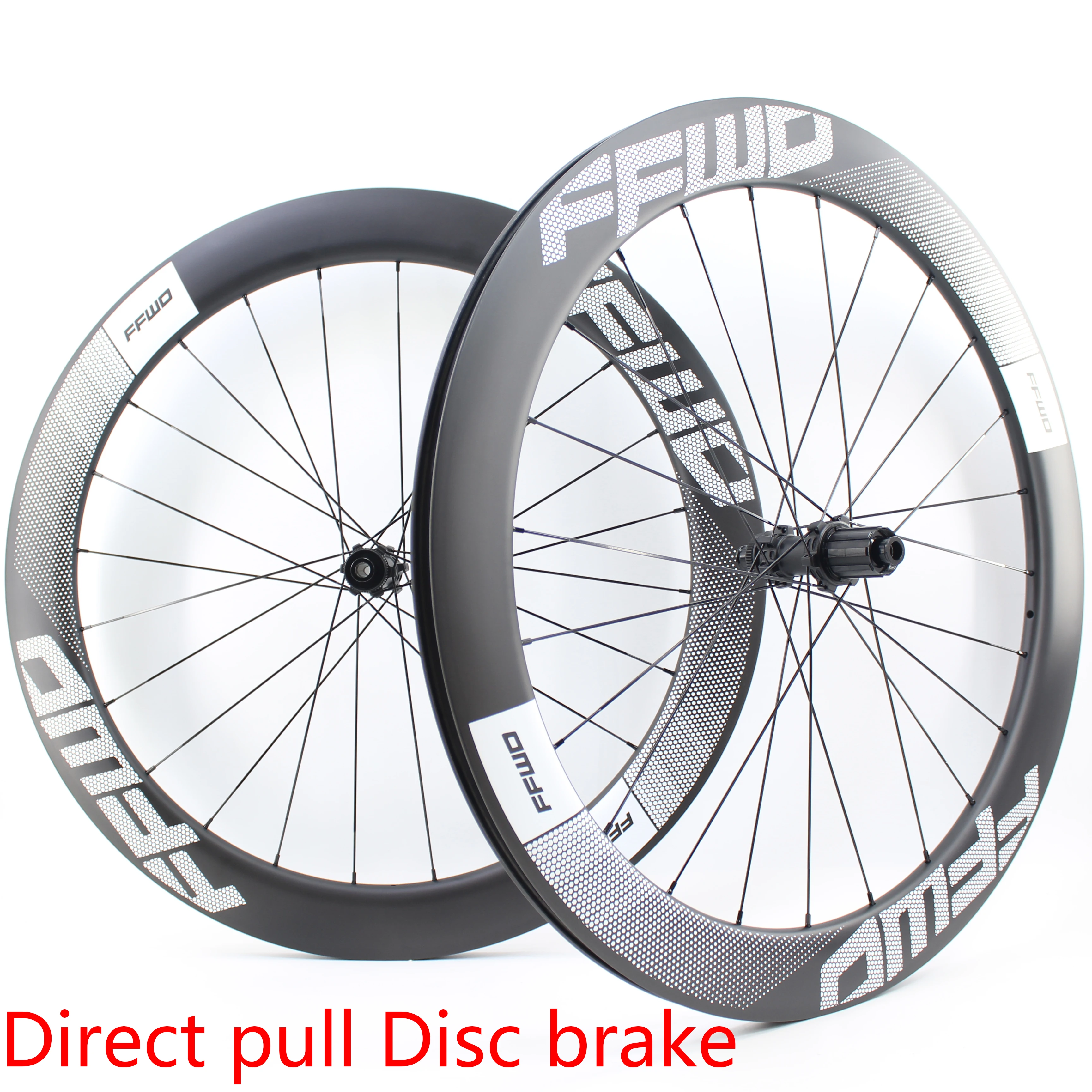 New 700C Road Bike Matt UD full carbon fibre bicycle wheelset Direct pull Thru Axle center lock disc brake Hubs 50/60/88mm rims