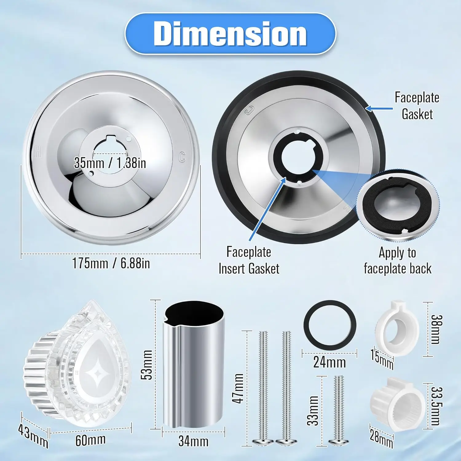 Tub & Shower Trim Kit for Moen/Posi-Temp 2510-2590, Chrome Finish