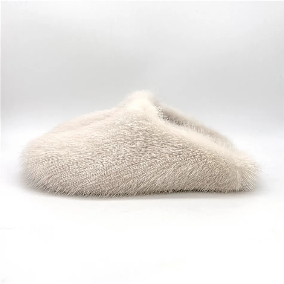 Mink Slippers Sandals Women\'s Shoes Real Mink Fur Slippers Luxury Fashion Ladies Furry Slipper  Girls Flat  Outside Slippers