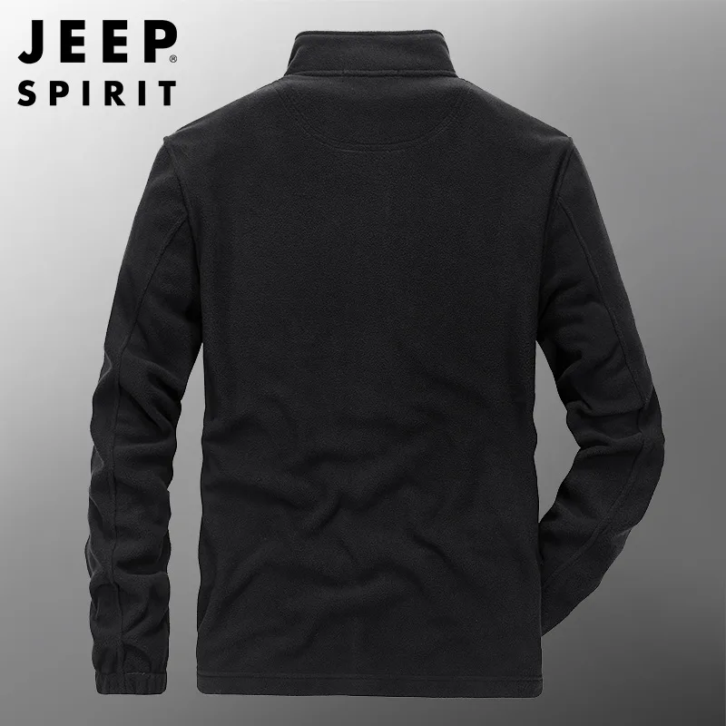 JEEP SPIRIT men casual urban fleece cardigan jacket autumn/winter new fashion simple loose thick top long-sleeved outdoor jacket