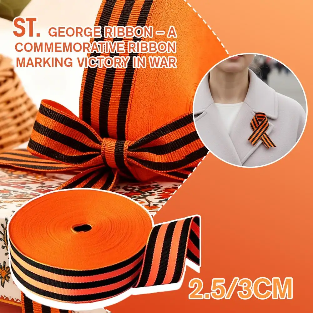 Russian St George Ribbon Soviet Russian Ribbon Clothing Decoration Accessories Collectible Soviet Victory Day Keepsake for Coats