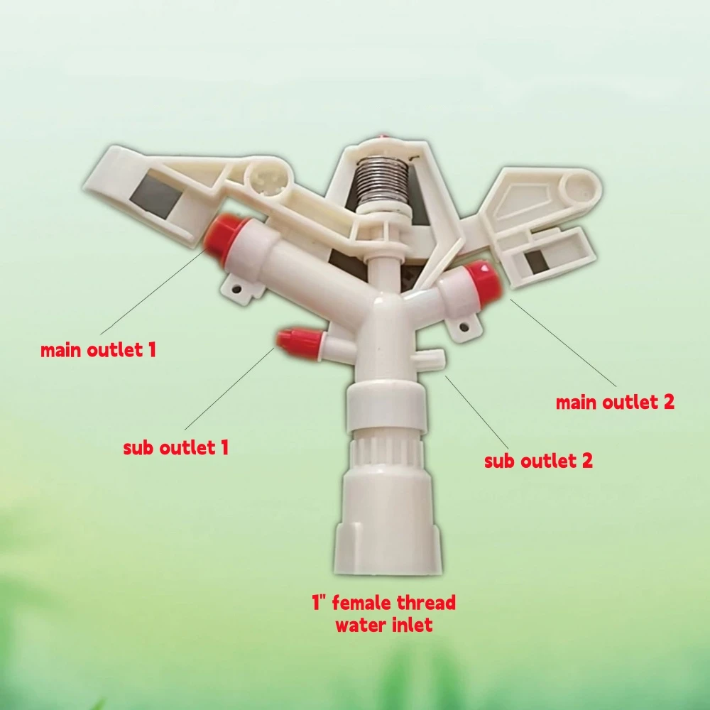 360 Degree Rotary Rocker Arm Sprinkler Head 4 Outlets 1
