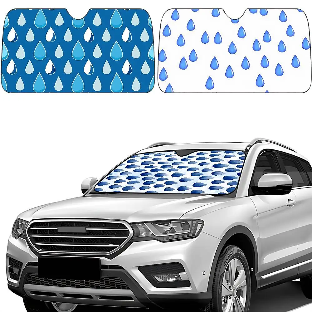 

Water Droplets Car SunShade Windscreen Front Window Visor 70x130cm Sun Visor Solar Protect Plaid Gift Novelty Car