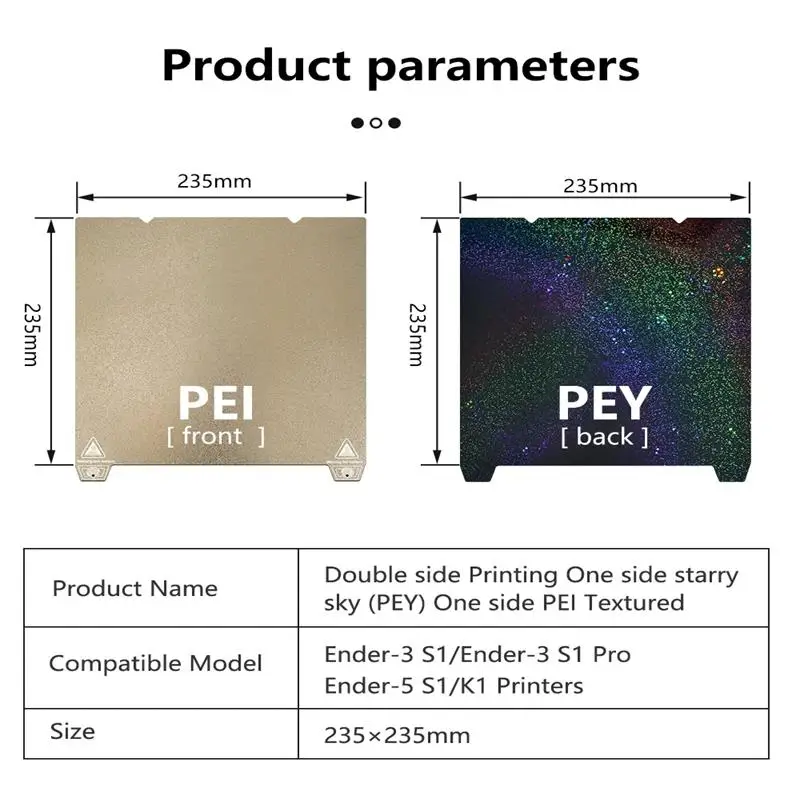 For Creality 235X235mm Build Plate Texture Spring Steel Sheet For K1 Ender 3 V3 Se PEO PET PEY PEI Sheets 3D Printer Heated Bed