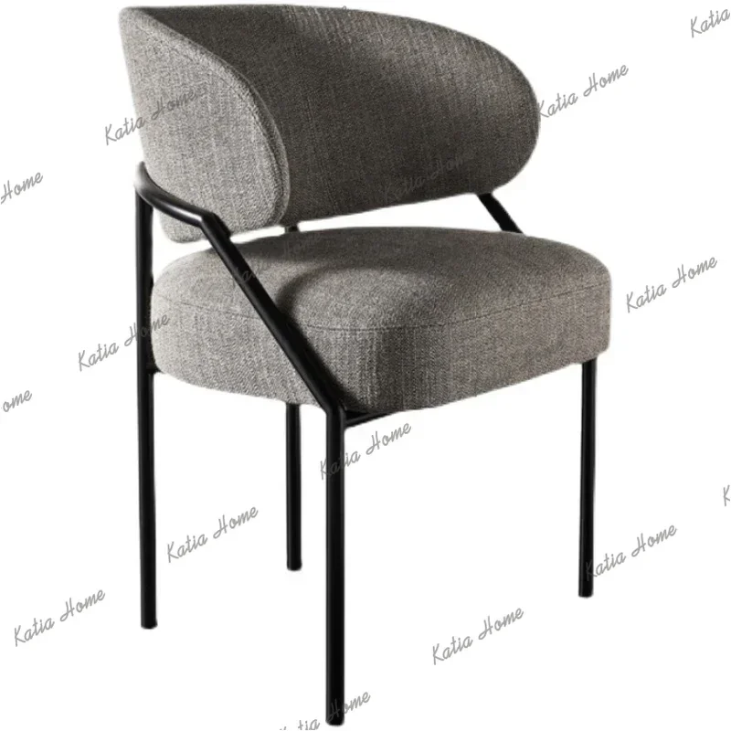 LSElegant Wrought Iron Dining Chairs Modern Comfortable Backrest Kitchen Furniture Light Luxury Restaurant Seating Designer Chai