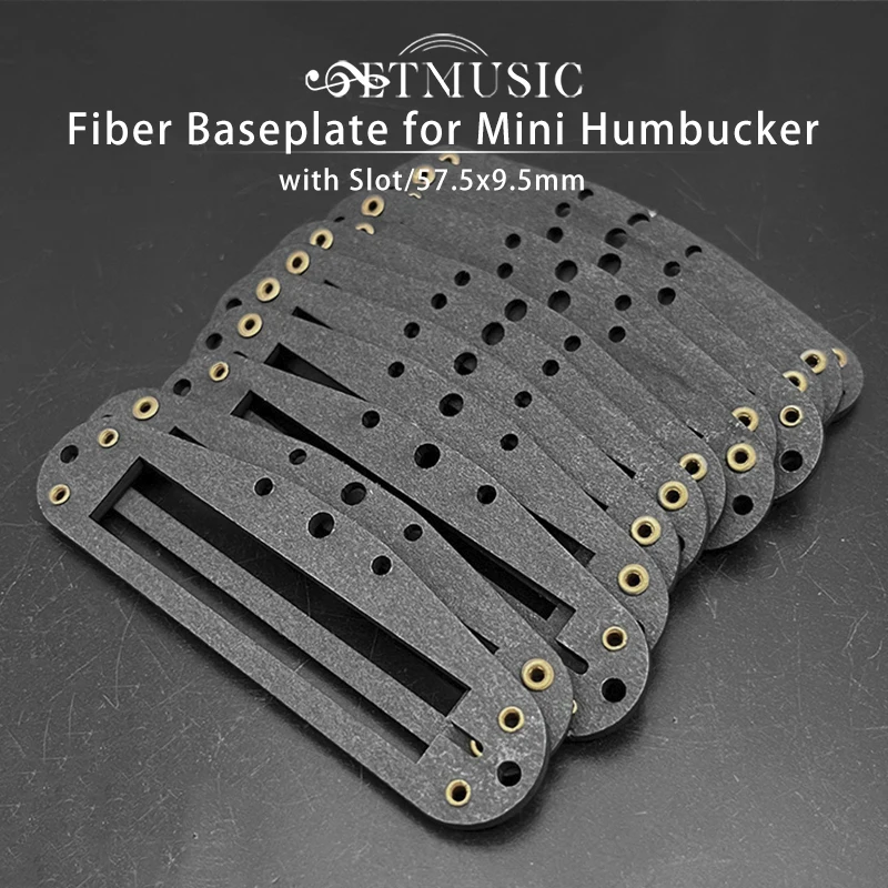 10Pcs Fiber Baseplate for Mini Humbucker 83.5x23mm with Slot 57.5x9.5mm for Mini Dual Coil Pickup Black