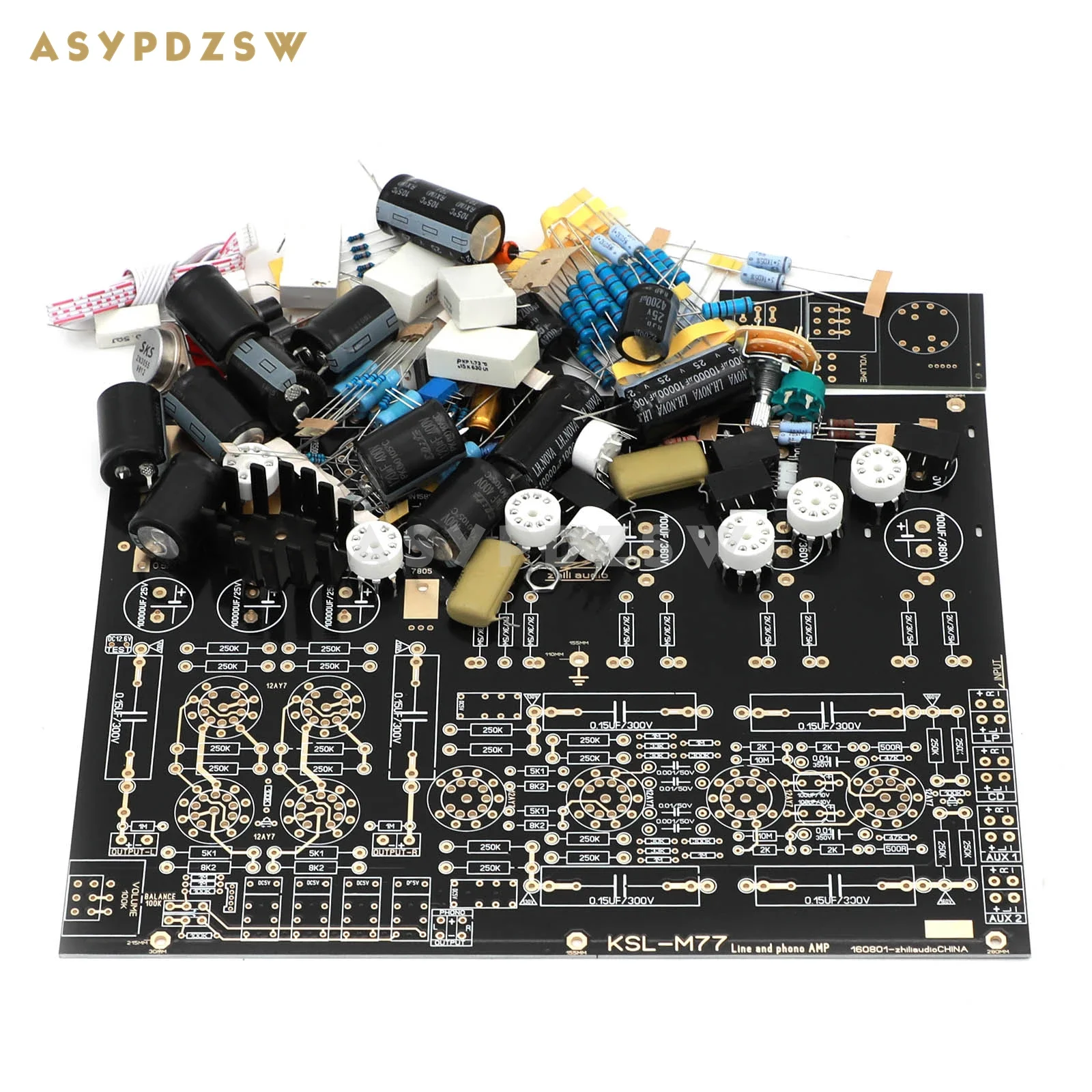 HI-END KSL-M77 أنبوب خط Preamp لتقوم بها بنفسك عدة/قاعدة اللوحة النهائية على دائرة KONDO AUDIONOTE M77 تدعم إدخال MM فونو