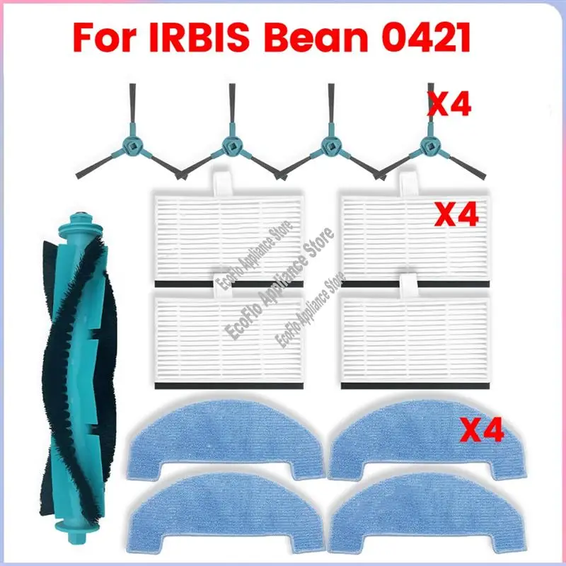 A73M-For IRBIS Bean 0421 أجزاء المكنسة الرئيسية الأسطوانة الجانبية فرشاة فلتر Hepa ممسحة القماش الملحقات