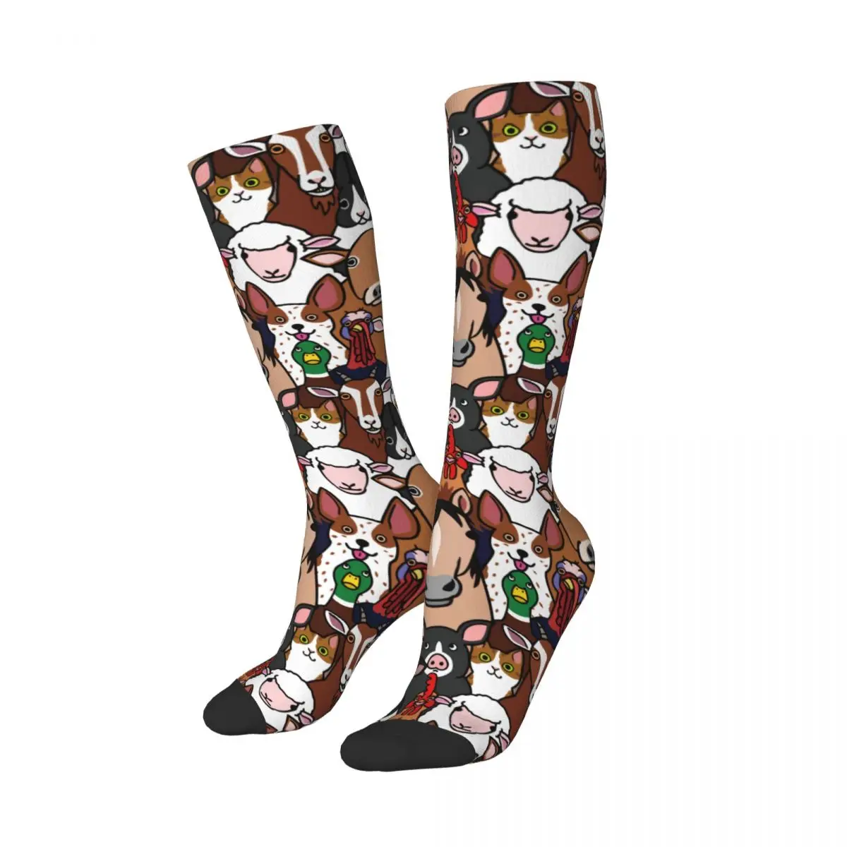 Over Calf Socks Farm Animals Farmhouse Animal Merch for Men Cozy Socks All Seasons Best Gifts Idea