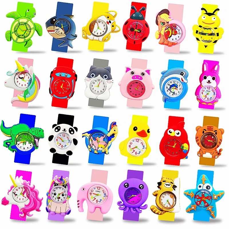 Wholesale Cartoon Children Watches Baby Cute Toy Clock Boys Girls Kids Slap Wrist Watches Kindergarten Activity Gift Bracelet