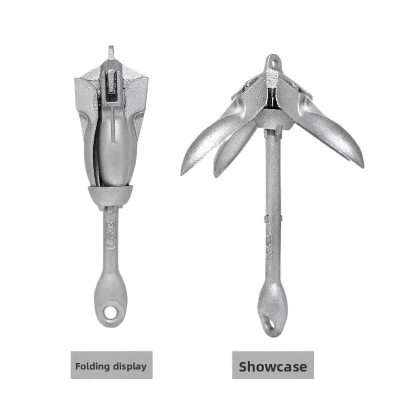 Stainless Steel Folding Grapnel Anchor for Kayak Canoe Boat Raft Portable Marine Fishing Anchor with Buoy Ball Boat Accessories
