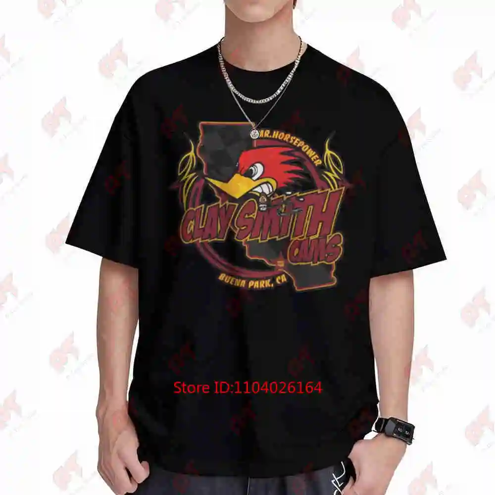 Clay Smith Cams Mr Horsepower Pegasus Logo Short Sleeve Tee 100% Cotton T-Shirt