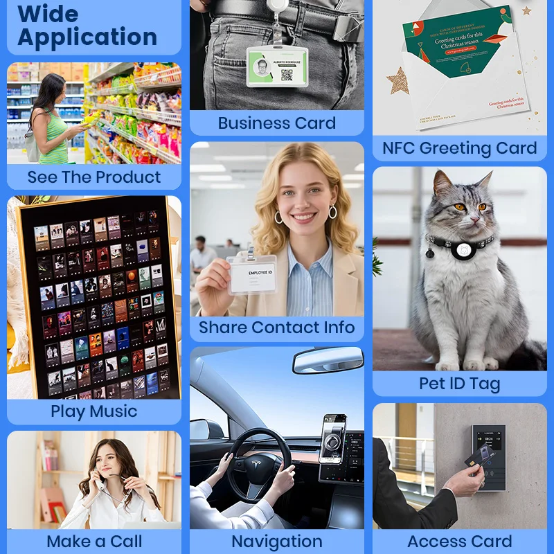 50PCS NFC Tags Sticker with NTAG213 Chip NFC Stickers Adhesive Labels Transparent RFID Tags Rewritable 188 Bytes Memory Suitable