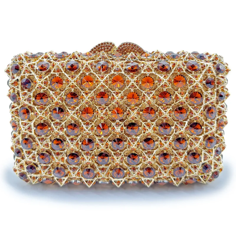 

Ladies Handmade Diamond Dinner Bag Metal Diamond Handbag Crystal Glass Handbag Wedding Banquet Bag Bolsos Lujosos Marcas Famosas