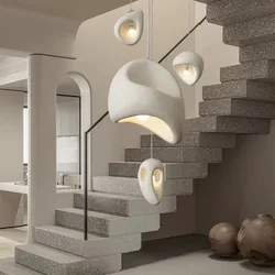 Wabi Sabi style pendant light personalized creative micro cement attic pendant light cream restaurant modern pendant light