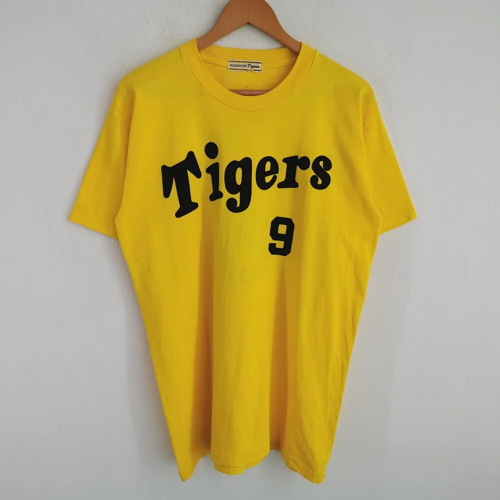 Hanshin Tigers T Shirt Vintage Fujimoto 9 Made In Japan Baseball Size L