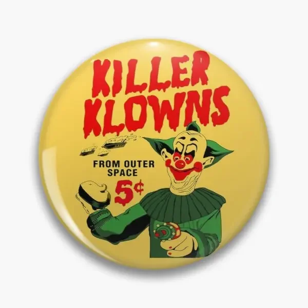 Authentic Killer Klowns Pie In The Face  Soft Button Pin Decor Women Lapel  Metal Gift Fashion Jewelry Creative Brooch Funny