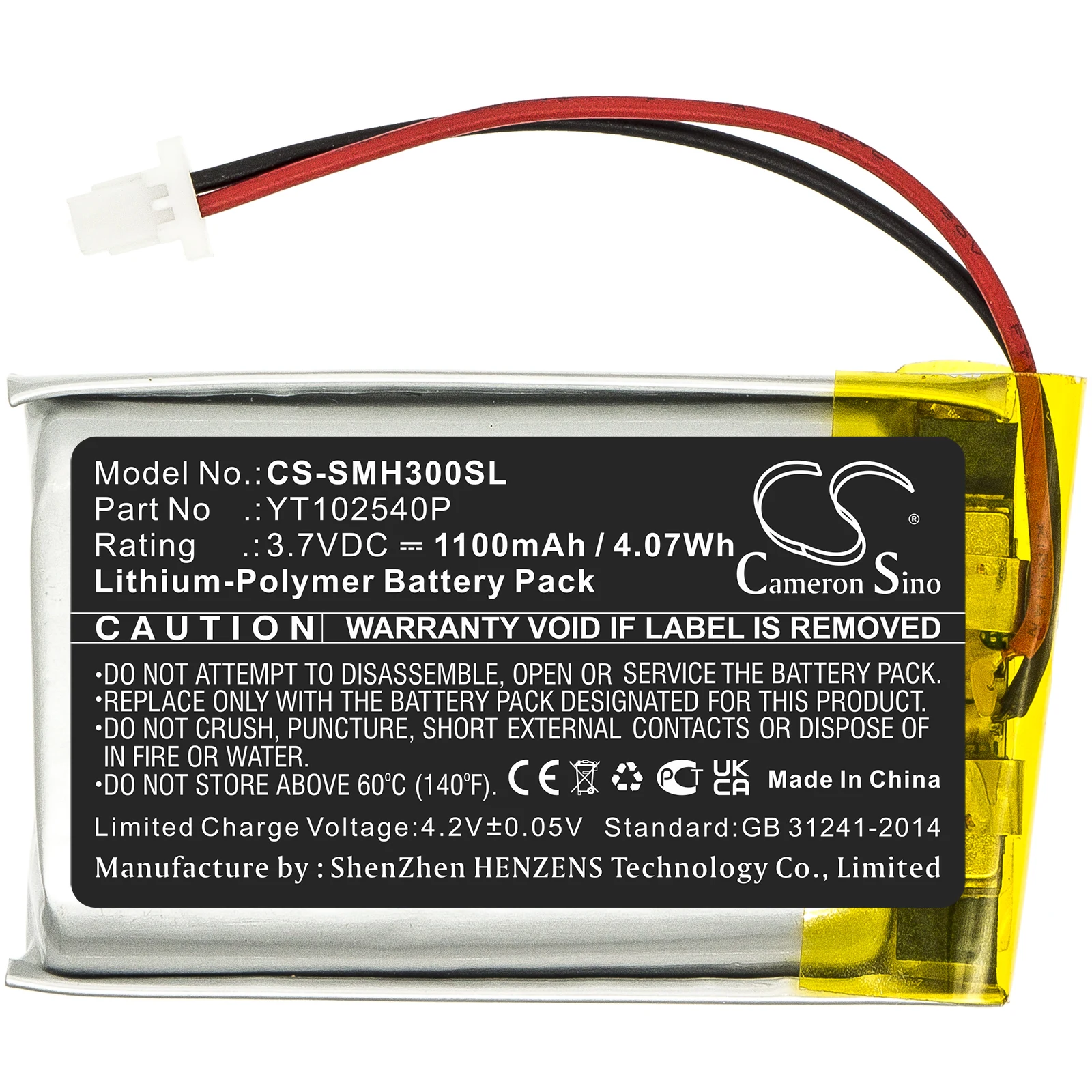 Baterai Headset Nirkabel CS untuk Sena 30K SP46 50S Cocok Li Li-polymer 3.70V 1100MAh/4.07Wh