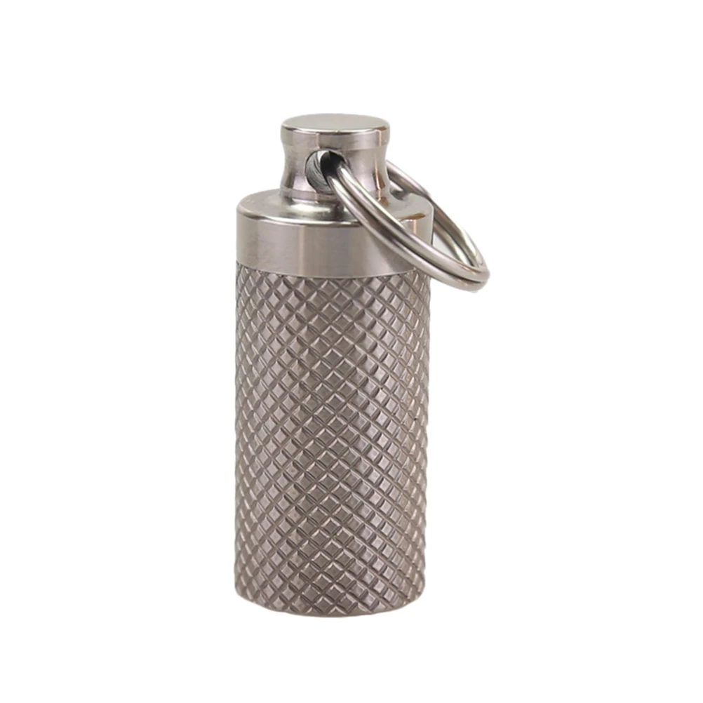

Waterproof Portable Pill Case Holder Keychain Small Mini Container Alloy Medicine Bottle Dry Travel Outdoor Gadgets