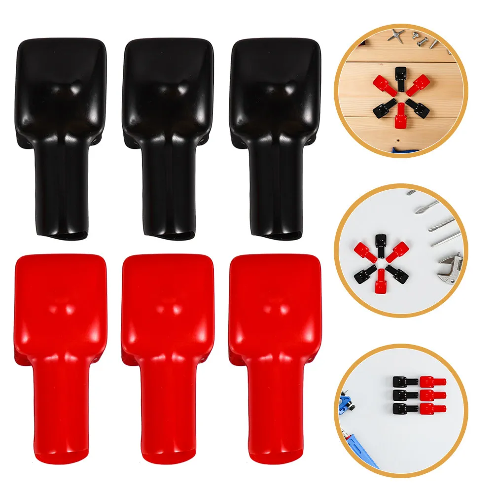 12Pcs PVC Car Battery Terminal Caps Bright Color Covers Positive Negative Pole Insulators Auto Battery Protector