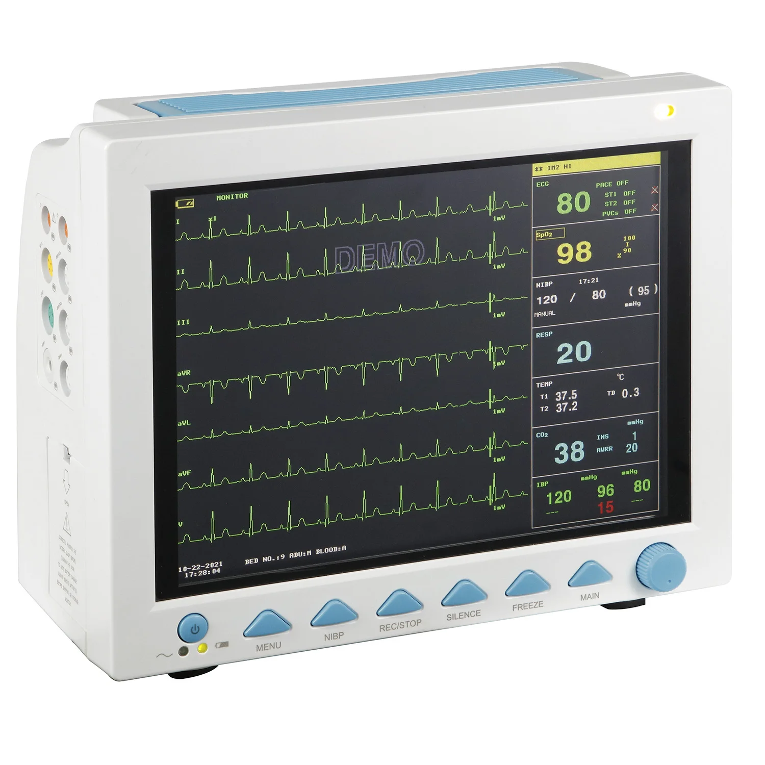 CMS8000: Портативный многопараметрический разъем для домашних животных — 12,1-дюймовый TFT, EtCO2 и давление