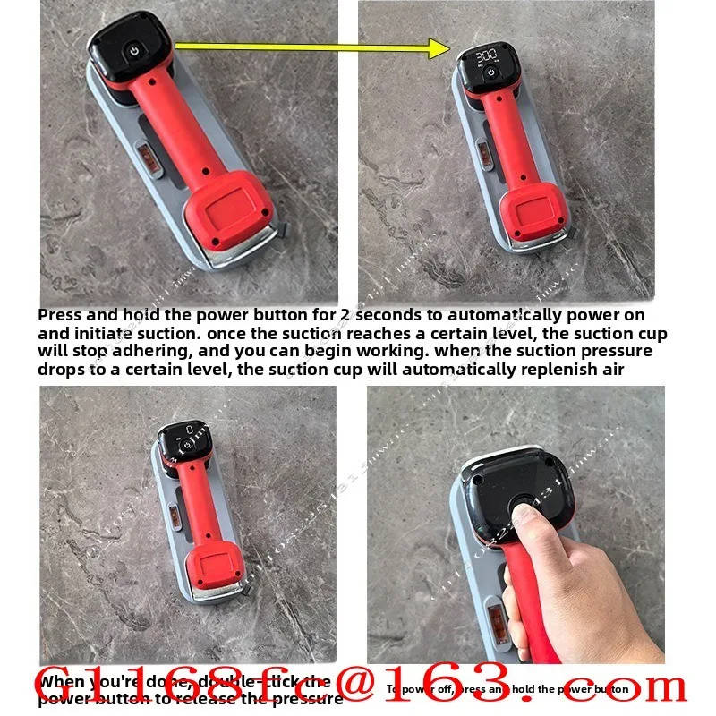 Electric Vacuum Suction Cup, Automatic Air Supply, Strong Fixing Device, Floor Gap Repair Tool, Glass Tile Suction Cup
