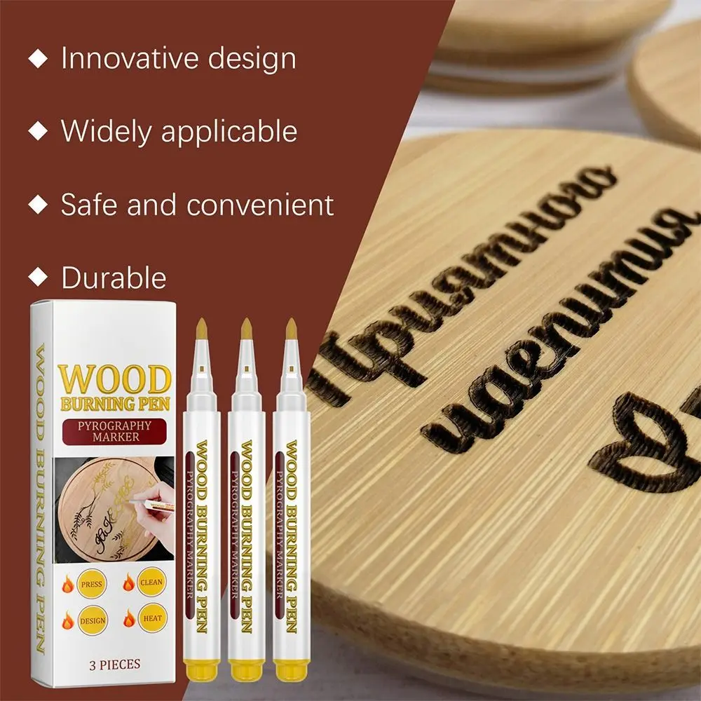 New Resin Burning Pen Long Lasting Easy to Use Scorch Pens Durable Wooden Burning Marker Pens Art Supplies