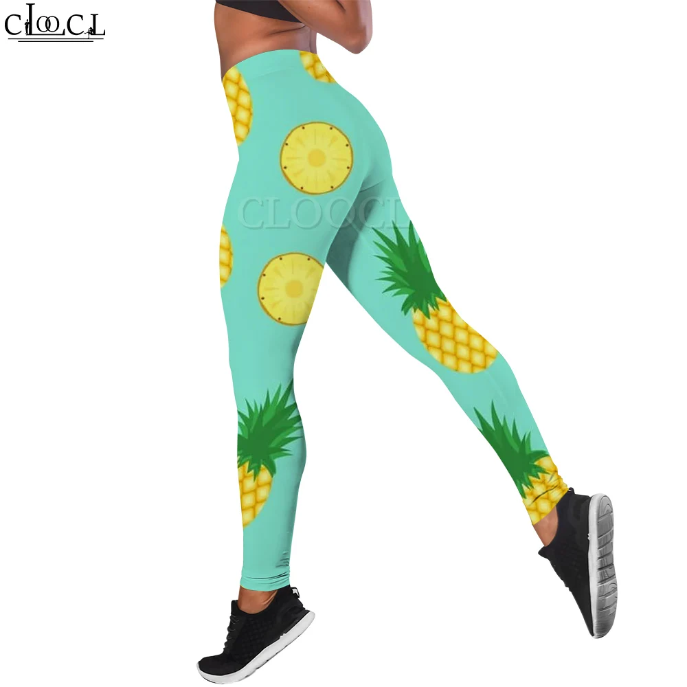 

CLOOCL New Fashion Women Legging Watercolor Pineapple Cartoon Pattern 3D Print Trousers High Waist Stretch Legging Yoga Pants