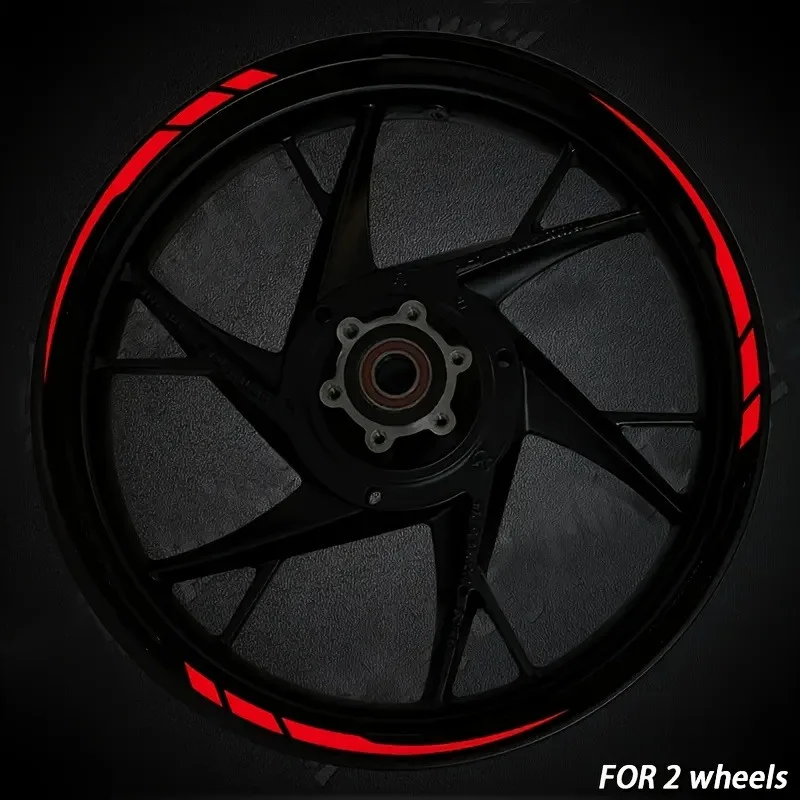 13 Reflective Motorcycle Wheel Labels - Laser Gradual Change Color Change Design for 15-18 Inches, PVC Material, Enhanced Night