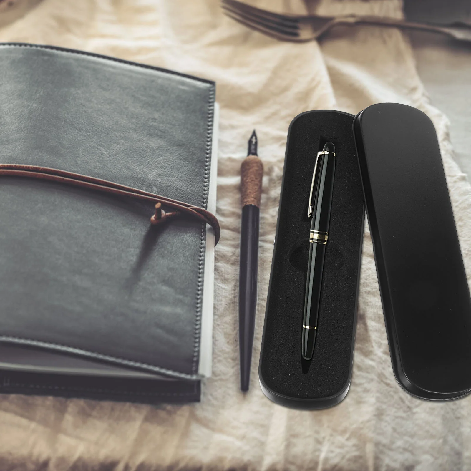 2 Pcs Metal Pencil Case Thin Single Color Pencils for Kids Rectangle Boxes Gift Empty Holders Child