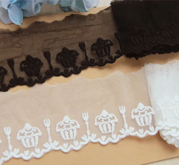1 jard, szerokość: 7cm piękny wzór ciastko hafty koronki haftowane siateczkowe koronki na odzież koronki timing (ss-426)