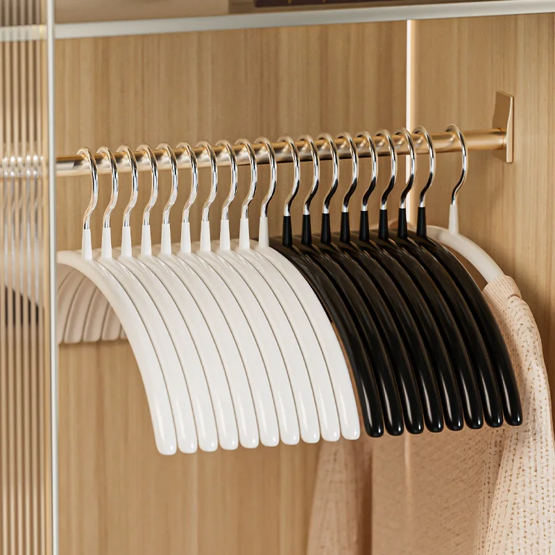 10Pcs Non-Slip No Trace Hangers, Thickened Semi-Circular Metal Clothes Hangers, Space Saving Wardrobe Organizer for Home Use