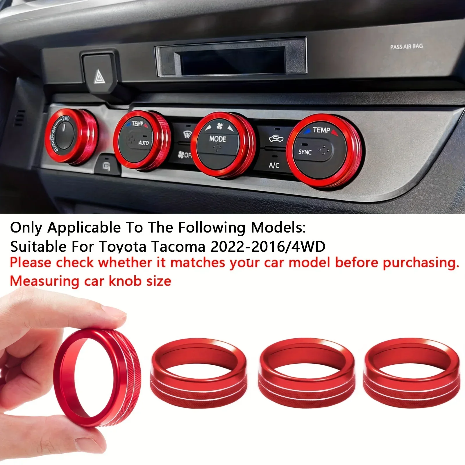 

AC Climate Control Knob Cover For Toyota For Tacoma 2016-2023