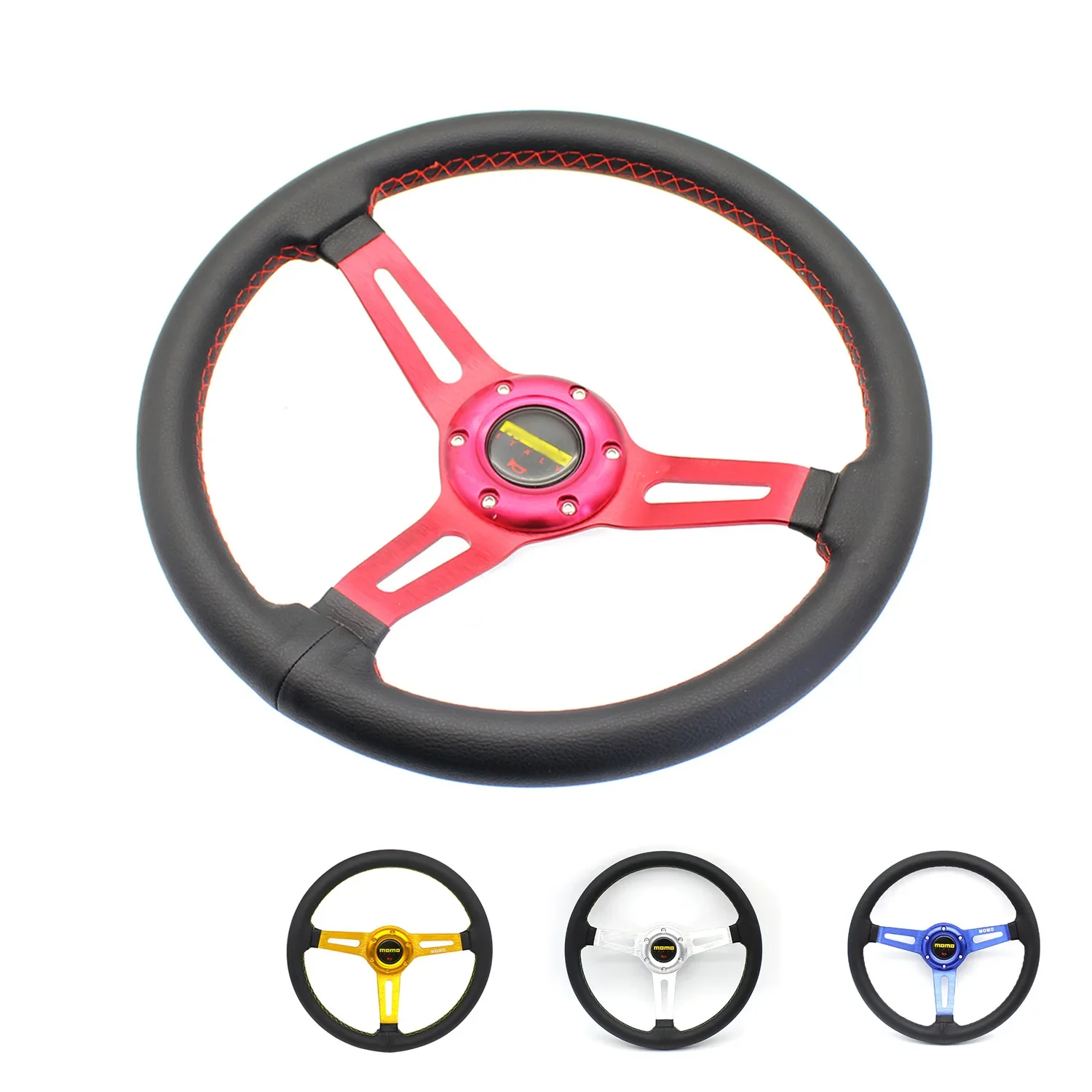 Car racing modified steering wheel Simulation racing wheel PVC aluminum alloy 14 inches