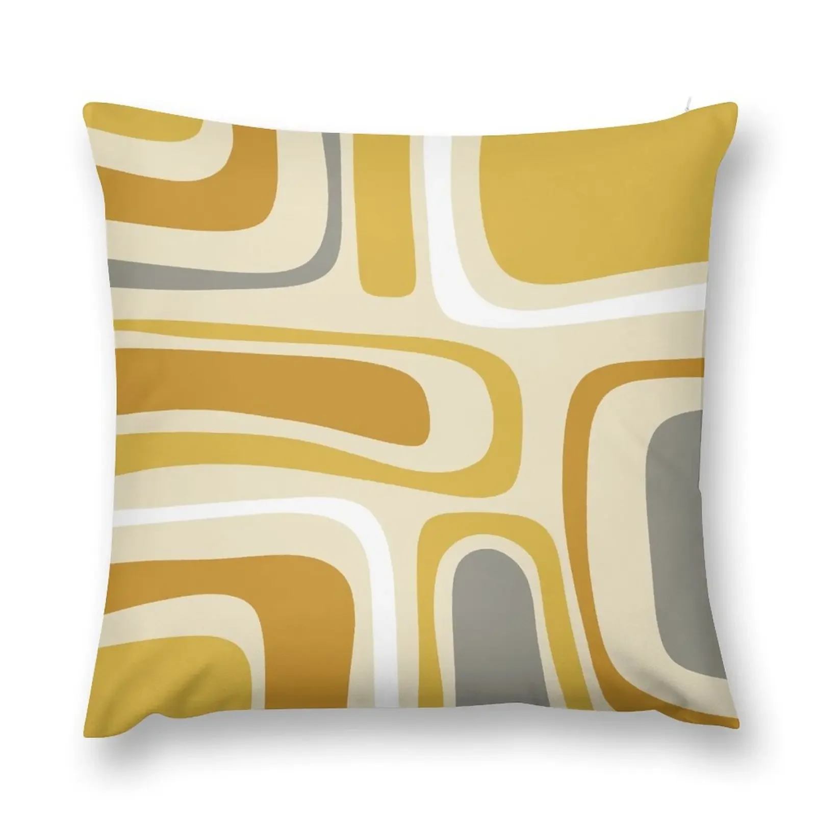 

Palm Springs Retro Mid-Century Modern Abstract Pattern Mustard Ochre Grey Throw Pillow ornamental pillows Sofa Covers pillow