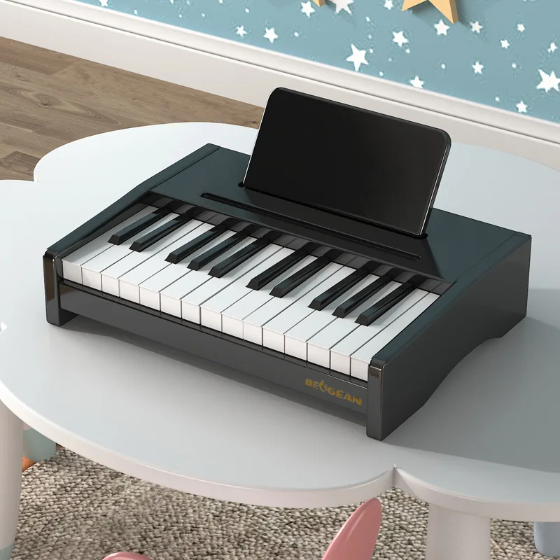 Wooden Electronic Piano for Children\'s Desktop, Puzzle Game, 25 Keys, Gift